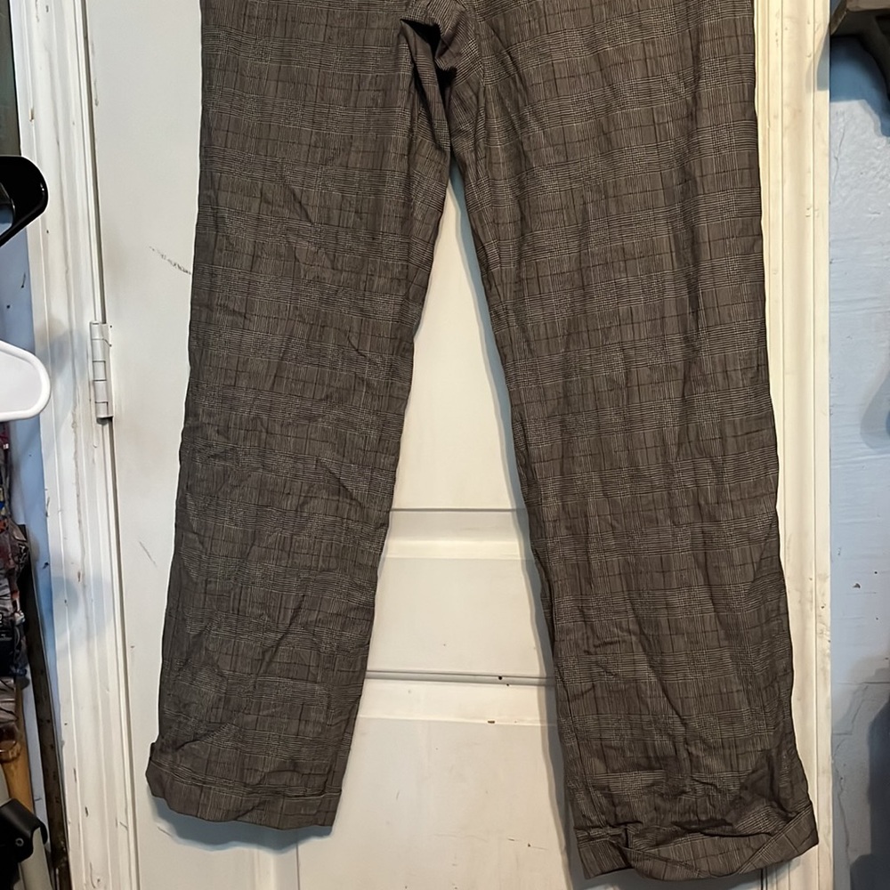 Ann Taylor loft stretch size 10 gray, black and red plaid pants. Gently worn. - Picture 2 of 6